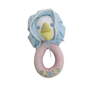 House of Hatten Mother Goose Duck Baby Rattle Soft Sensory Embroidered 6" Plush